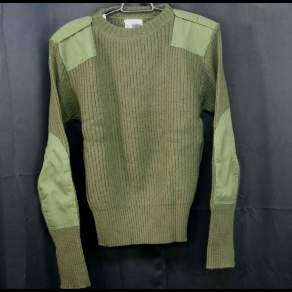 DSCP Valor Collection Army Green Wool Military Sweater Mens Sz 38 Epaulettes